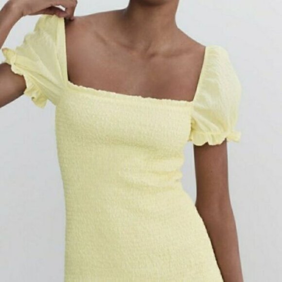 NWT ZARA Textured Smock Dress - Picture 6 of 8